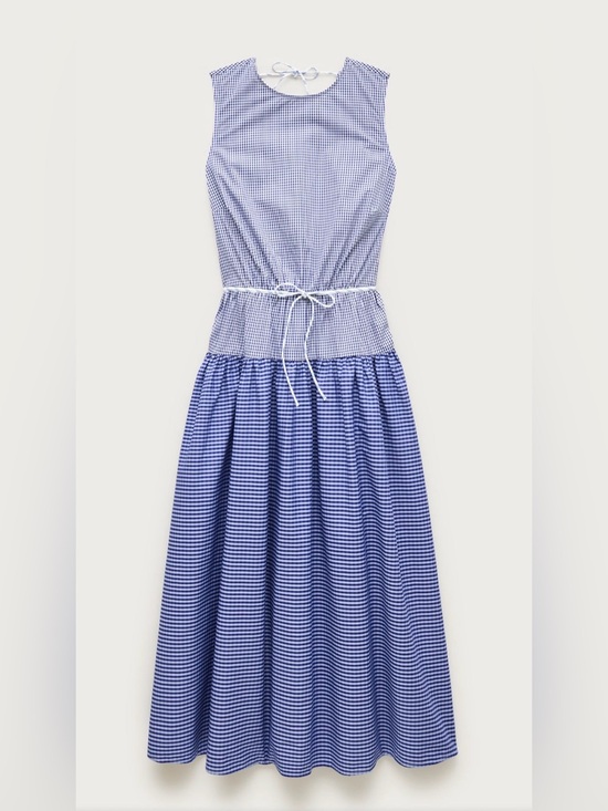 J. Crew Dresses & Skirts - J.Crew Open-Back Mixed Gingham Midi Dress Size 8 NWT